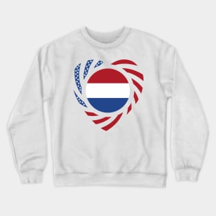 Dutch American Multinational Patriot Flag Series (Heart) Crewneck Sweatshirt